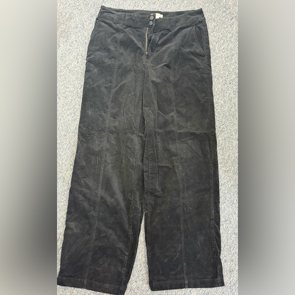 Knox Rose Wide Leg Black Corduroy Pants